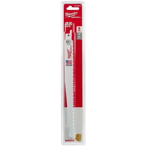 milwaukee WOOD 木工用レシプロソーブレード 6 TPI 229mm (5本パック)【48-00-5016】