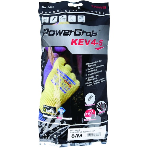 トワロン 耐切創手袋 パワーグラブKEV4-S 8/M【344S-8M】