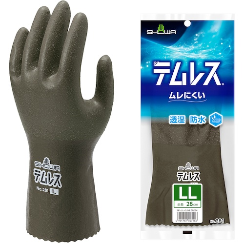 SHOWA ポリウレタン手袋 NO281 テムレス オリーブグリーン LLサイズ【NO281-LL-OG】