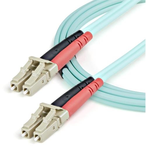 光ファイバーケーブル/1m/OM3準拠/50/125/LC-LC/LSZH/アクア/光配線 マルチモード光パッチコード【A50FBLCLC1】