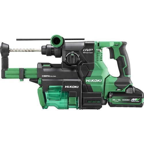 HiKOKI ロータリハンマドリル 36V SDSプラスシャンク 集じんシステム搭載 新マルチボルトセット品(高容量4.0Ah)【DH3628DB(2WPZ)】