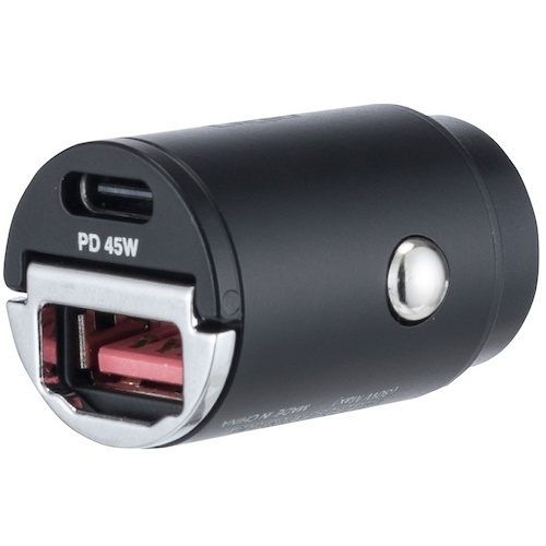 USB充電器 45W PD充電対応 TypeC1P+USBA1Pカーチャージャー ブラック【JYU-DCU03BK】