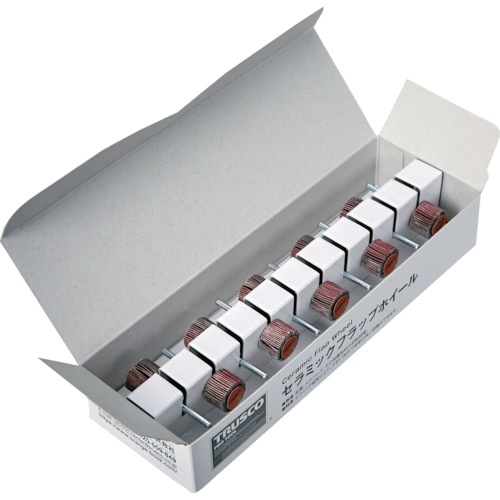 TRUSCO セラミックフラップホイール 軸径3mm #180 外径15×幅10×軸長30 (10個入)【TCF1510-CE-180】