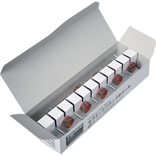 TRUSCO セラミックフラップホイール 軸径3mm #180 外径15×幅5×軸長30 (10個入)【TCF1505-CE-180】