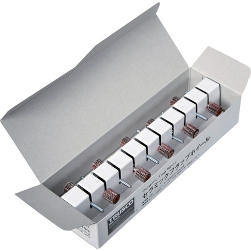TRUSCO セラミックフラップホイール 軸径3mm #180 外径10×幅10×軸長30 (10個入)【TCF1010-CE-180】