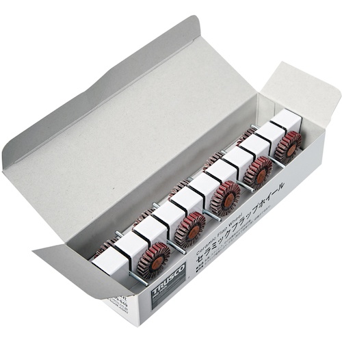 TRUSCO セラミックフラップホイール 軸径3mm #120 外径25×幅5×軸長30 (10個入)【TCF2505-CE-120】