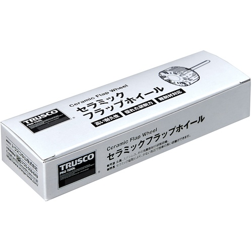 TRUSCO セラミックフラップホイール 軸径3mm #80 外径25×幅5×軸長30 (10個入)【TCF2505-CE-80】