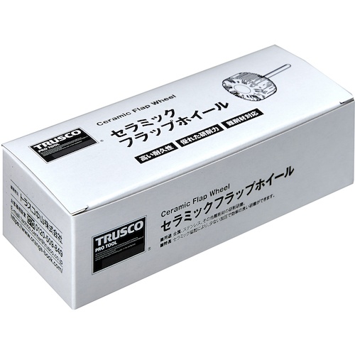 TRUSCO セラミックフラップホイール 軸径6mm #80 外径50×幅10×軸長40 (5個入)【TCF5010-CE-80】