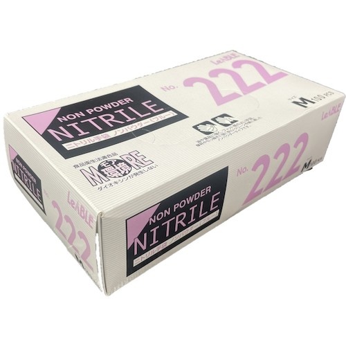 LEABLE ニトリルノンパウダーブルーM 100枚入【NO.222M】