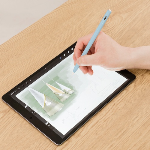 iPad専用充電式タッチペン グレイッシュブルー【TPEN-001BL】