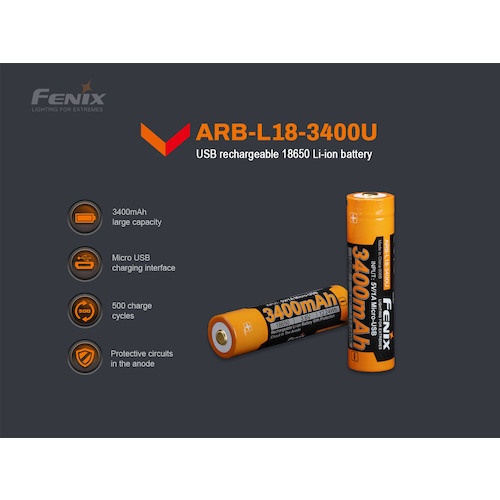 FENIX リチウムイオン専用充電電池【ARB-L18-3400U】