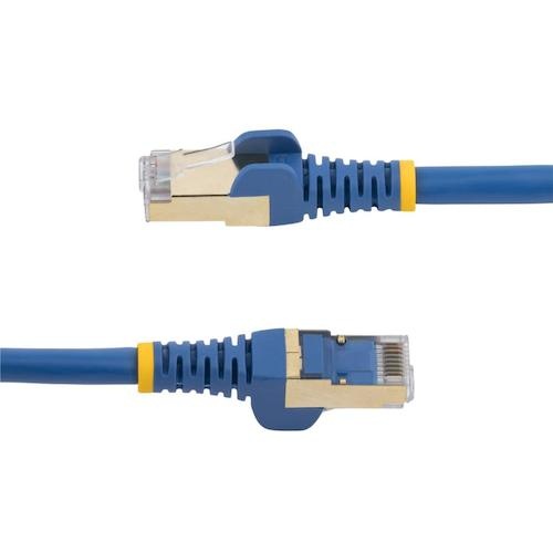 カテゴリ6a LANケーブル/0.5m/ブルー/RJ45コネクター/ツメ折れ防止機構付/CAT6a【6ASPAT50CMBL】
