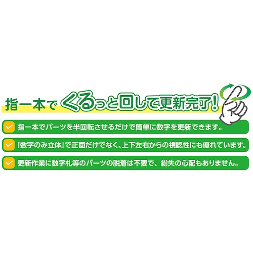 緑十字 デジタル式無災害記録表 MKH-002 453×603×23mm アルミ枠付【413002】