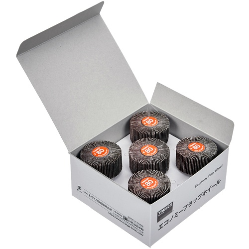 TRUSCO エコノミーフラップホイール 軸径6mm 外径50X幅25X軸長35 #80(5個入)【EF5025-80】