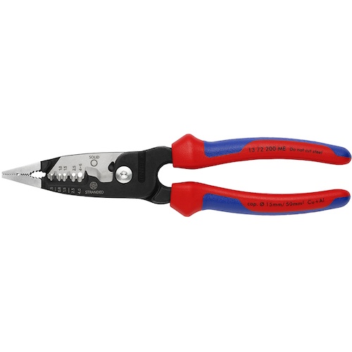 KNIPEX 電工用多機能プライヤー 200mm コンフォートグリップ【1372200ME】