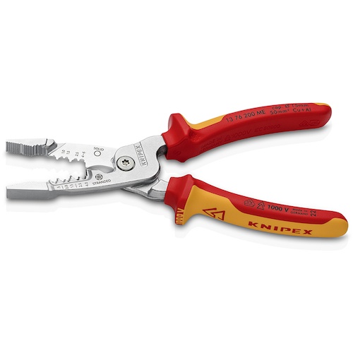 KNIPEX 電工用多機能絶縁プライヤー 200mm【1376200ME】