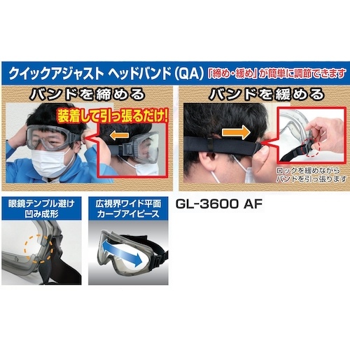 TOA BOJIN クイックアジャストバンドゴーグル【GL-3600 AF】