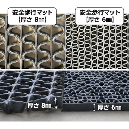 CAR-BOY 安全歩行マット8mm 900mm×6m グレー【AI8-9006GY】