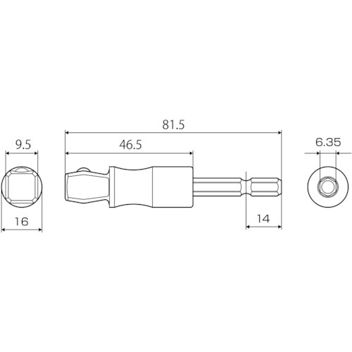 TOP 電動ドリル用強軸フレックスソケットアダプター 差込角9.5mm【ESA-3FTS】