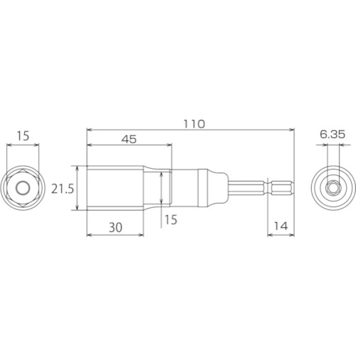 TOP 電動ドリル用強軸ソケット【ETS-15】