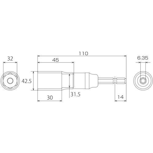 TOP 電動ドリル用強軸ソケット【ETS-32】