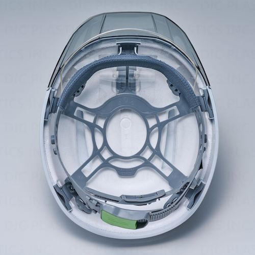 DIC 超軽量 透明バイザーヘルメット(シールド面付) AA23-CS KP フレッシュグリーン/スモーク【AA23-CS-HA8-KP-FG/S】