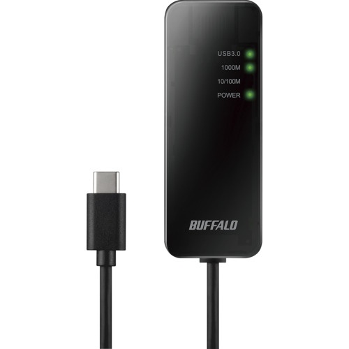 BUFFALO Giga対応 Type-C USB3.2(Gen1)用LANアダプター ブラック【LUA5-U3-CGTE-BK】