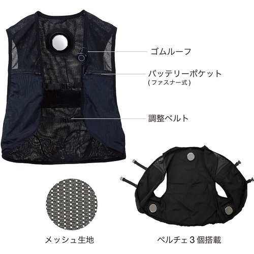 SHOWA ペルチェベスト COOLFIX PLT3アクティブベスト(ペルチェ3個入)バッテリーセットF【N24-38-F】