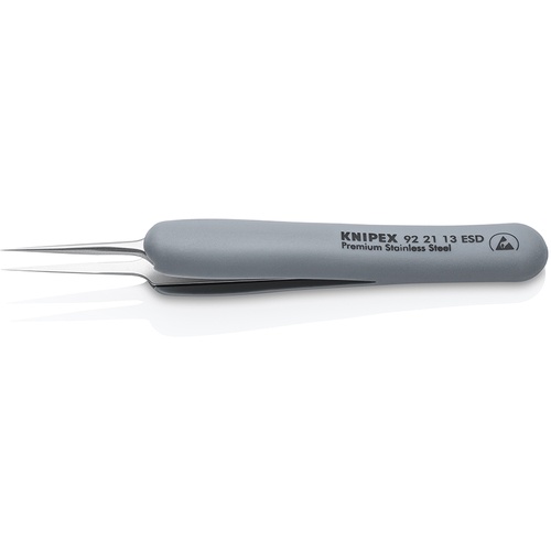 KNIPEX ラバーハンドル付き精密ピンセット 先極細 112ММ【9221-13ESD】