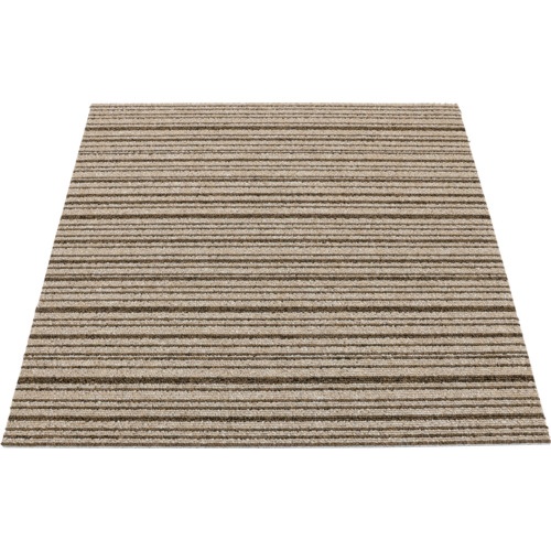 大島屋 日本製タイルカーペット ストライプベージュ 50×50cm【STCS-01】