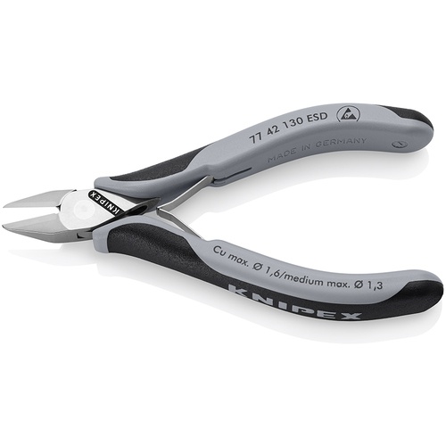 KNIPEX 精密用ニッパー 静電気対策タイプ 130mm【7742-130ESD】