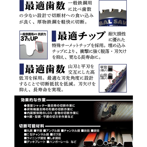 モトユキ グローバルソー鉄鋼解体用チップソー 125mm【AT-125EX】