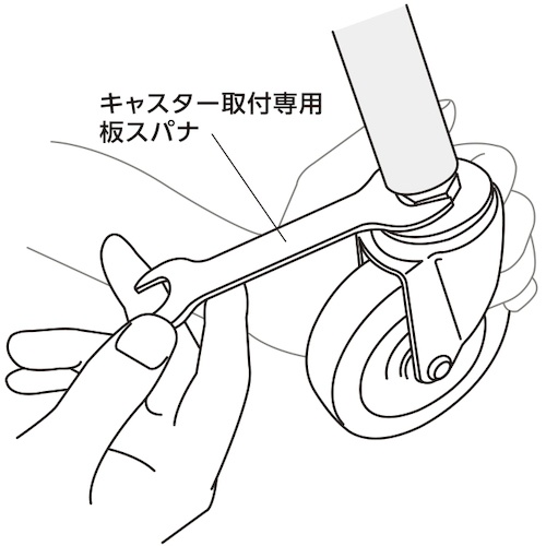 ユーエイ ねじ込み式 自在 キャスター エラストマー 車輪径100mm Eタイプ ET型 ネジ寸法M12×35ピッチ1.75【ET-100EL-M12-35】