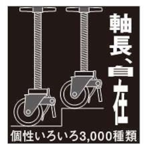 ハンマー 足場用キャスター ねじ込み式足場用キャスター 固定 車輪径150mm ゴム車輪【505SA-R150】