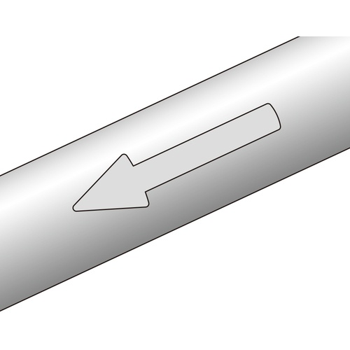 緑十字 配管方向表示ステッカー →薄い黄矢印 貼矢61 55×200mm 10枚組 アルミ【193161】