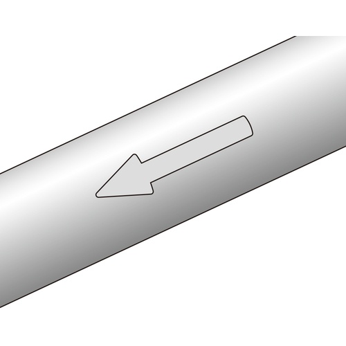 緑十字 配管方向表示ステッカー →蛍光黄矢印 貼矢24 40×150mm 10枚組 エンビ【193224】