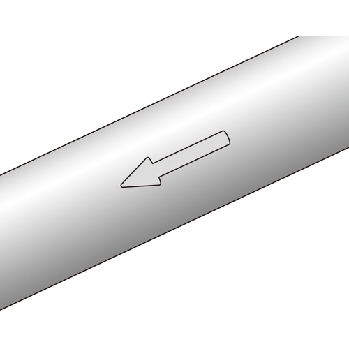 緑十字 配管方向表示ステッカー →赤紫矢印 貼矢75 30×100mm 10枚組 アルミ【193375】