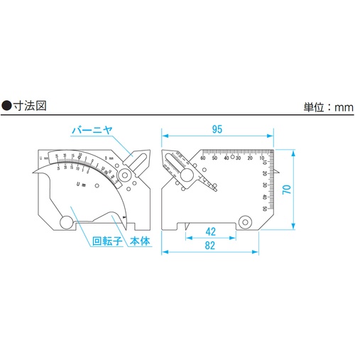 SK 溶接ゲージ(アンダーカット/ベベル角度/食い違い段差/脚長/すみ肉のど厚)【WGU-7M】