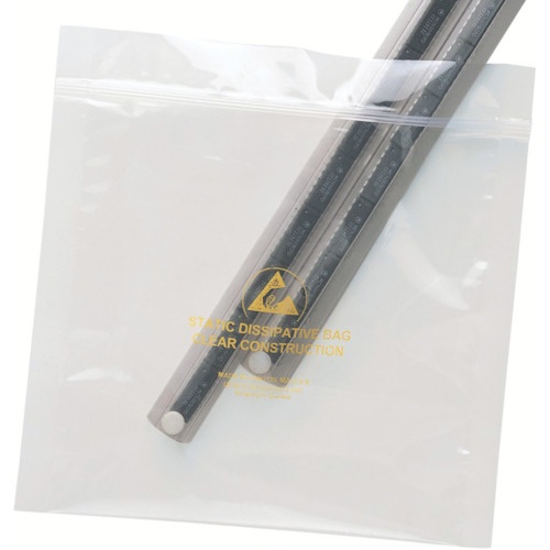 DESCO ESDバッグ、STATFREE、透明、ジップ式、203 mm x 254 mm、入数100【13882】