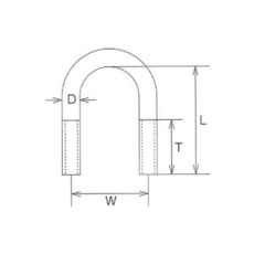 水本 ステンレス 一般鋼管用Uボルト ピッチ57mm【UK-6M40A】