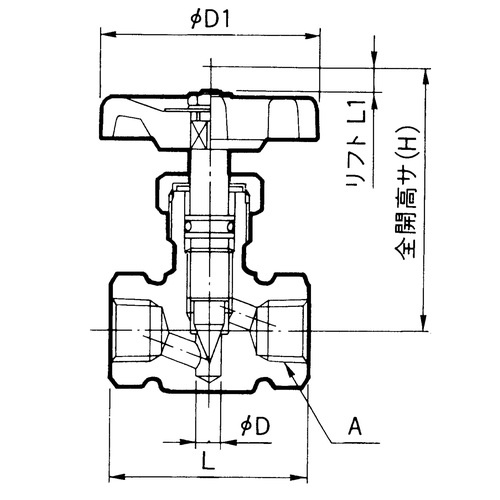 黄銅製ニードルバルブ3/8B【DH-12C-R】
