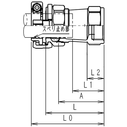 SKカワニシ 塩ビ管用継手 SKX分止水栓用ソケットV40【SKX-BS-V40】