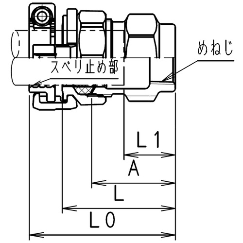 SKカワニシ 内外面被覆鋼管用継手 SKXめねじ付ソケットD15【SKX-MS-D15】