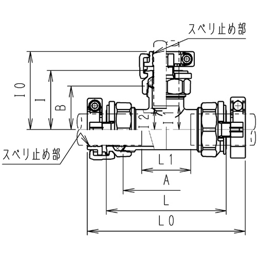 SKカワニシ 鋼管用継手 SKXナット付チーズ25×25【SKX-NT-25X25】