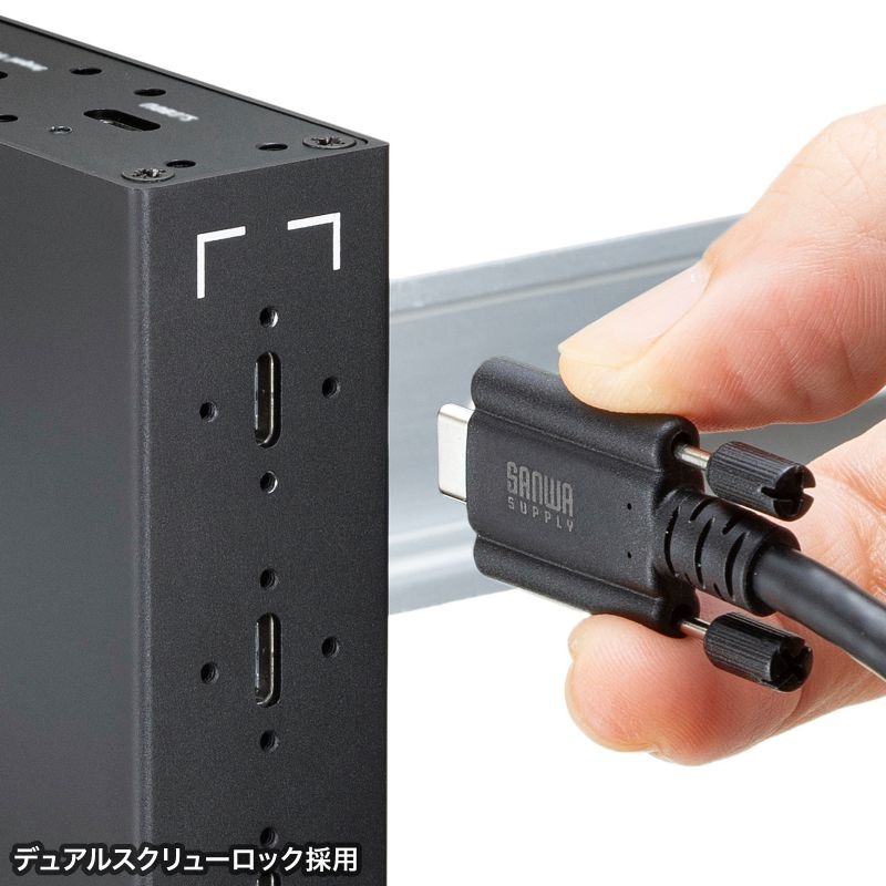 USB20Gbps Type-Cケーブル(デュアルスクリューロック・240W・2m)【KU-20GCCPEDSL20】