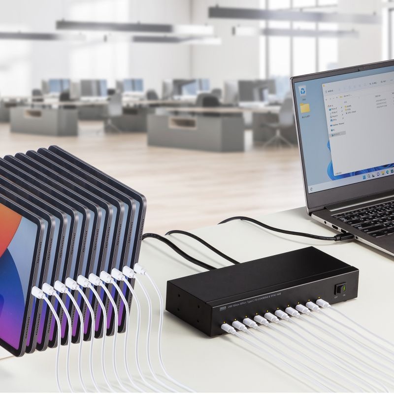 USB 5Gbps Type-C 10ポートハブ【USB-5TCPS10】