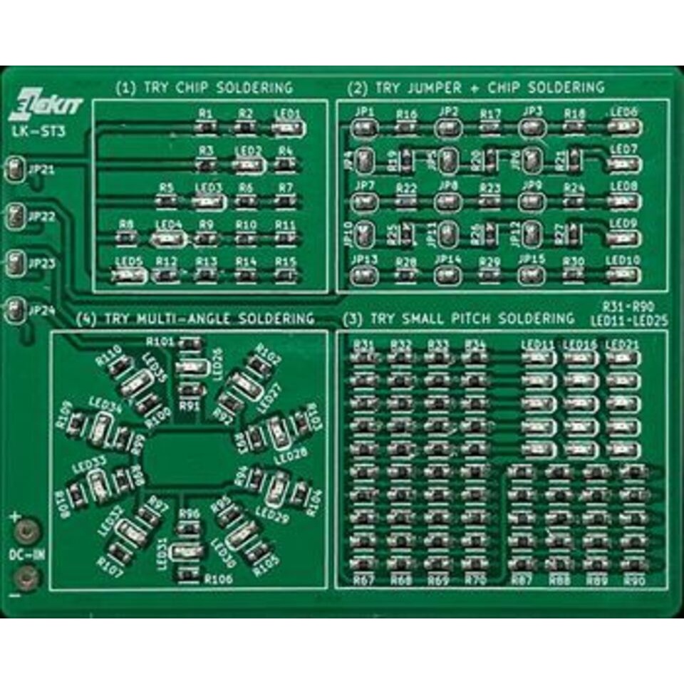 チップ部品 145 個で練習する基板【LK-ST3】