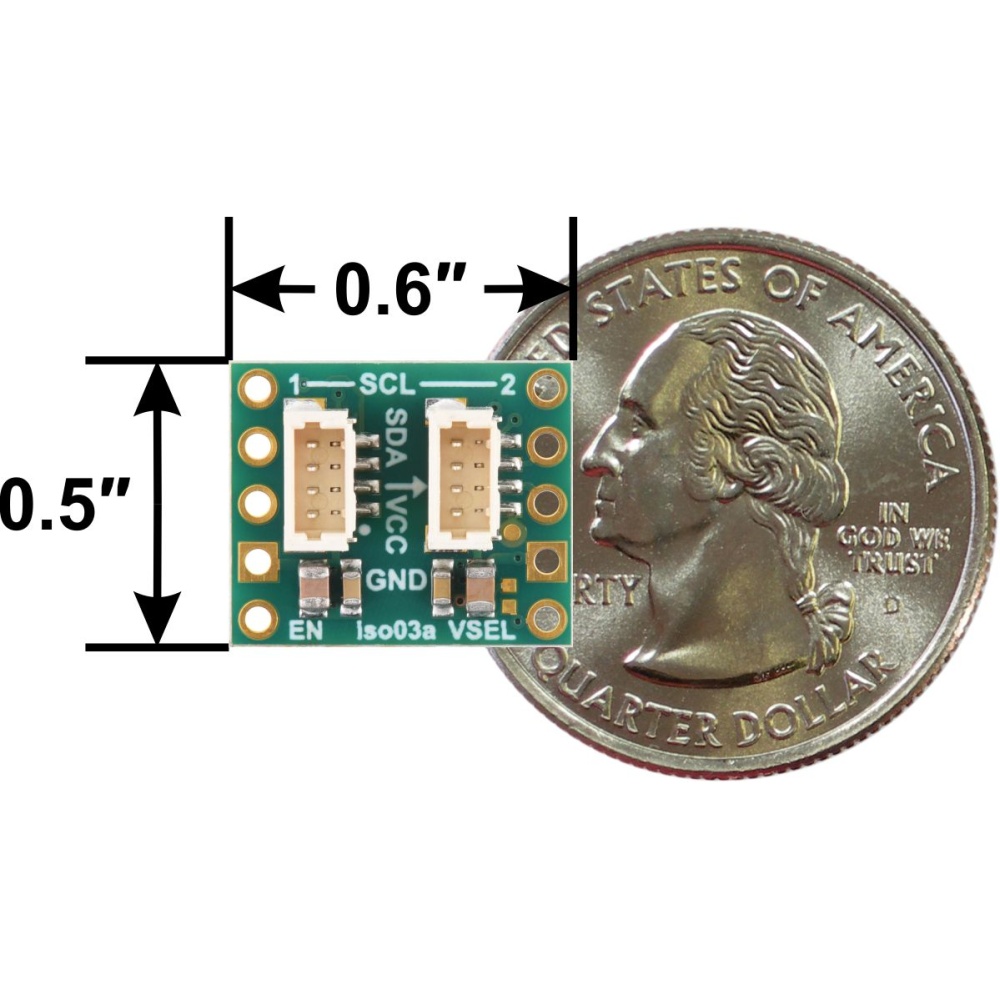 Pololu コネクタ付き電源分離 I2Cアイソレータ 5V/3.3V 200mA【POLOLU-5393】