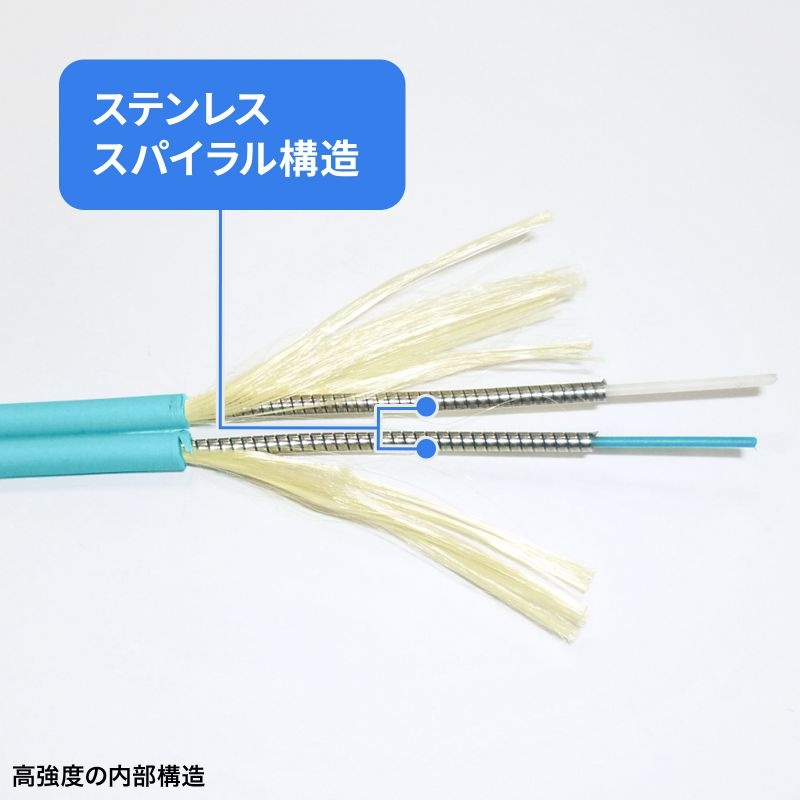 補強メガネ型光ファイバケーブル(マルチOM3/LC×2-SC×2/2m)【HKB-HOM3LCSC-02】
