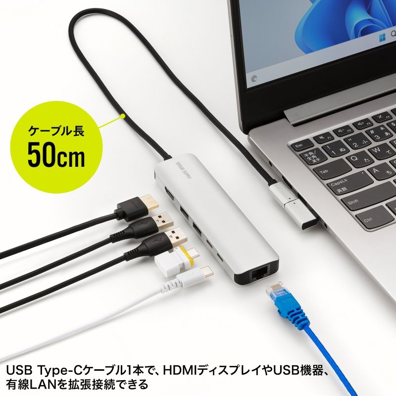 8K対応 USB Type-C ドッキングステーション【USB-DKM9S】